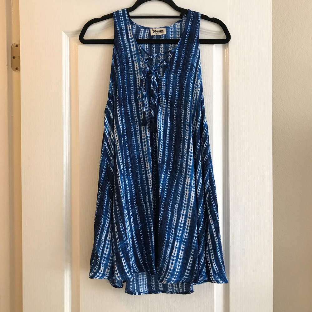 SMYM 💙 lace up tunic NWT